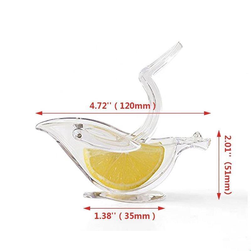 Lemon Juicer, Acrylic Manual Lemon Slice Squeezer, Portable Transparent Fruit Juicer, Elegance Bird Shape, Hand Juicer for Orange Lemon Lime Pomegranate